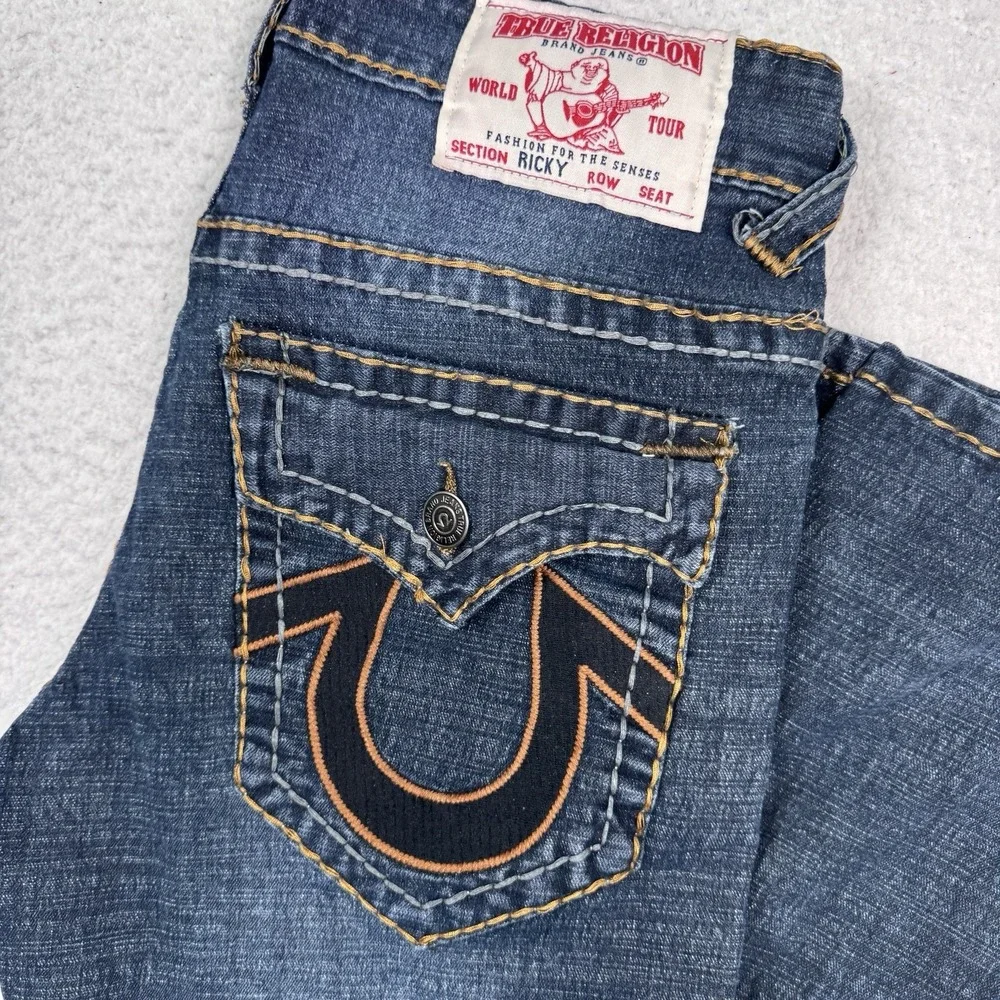 True Religion Ricky Jeans Men's 30 Relaxed Straight Super T Flap Pockets 30x31